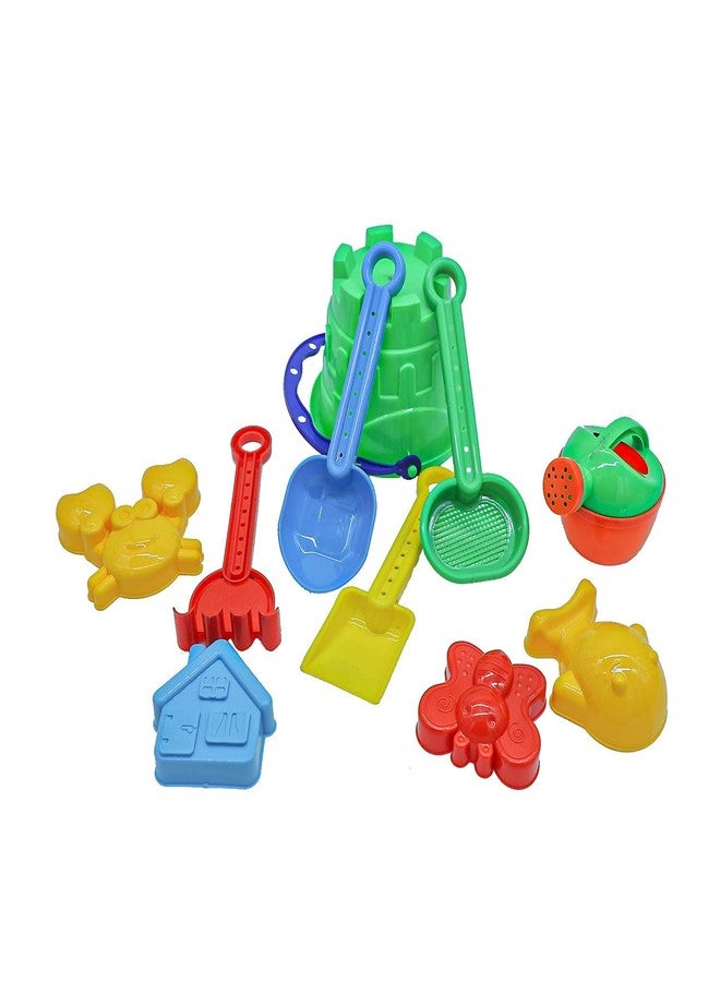 MAPA PLAY Beach Toys Set for Kids - 10 Pcs Indian Made Plastic Bucket, Animal Mould, Shovel Spade Tool Kit - Outdoor Sand Learning Toys, Best Birthday Gift Multicolor - Image 3